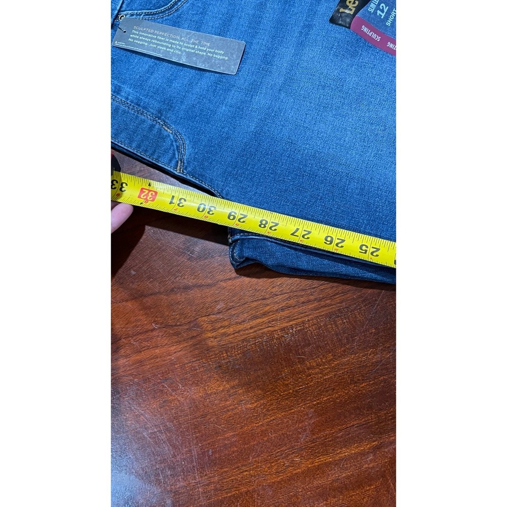 Lee Sculpting Slim Leg Jeans Women Size 12 Short Mid Rise Stretch Denim NWT - Picture 12 of 12